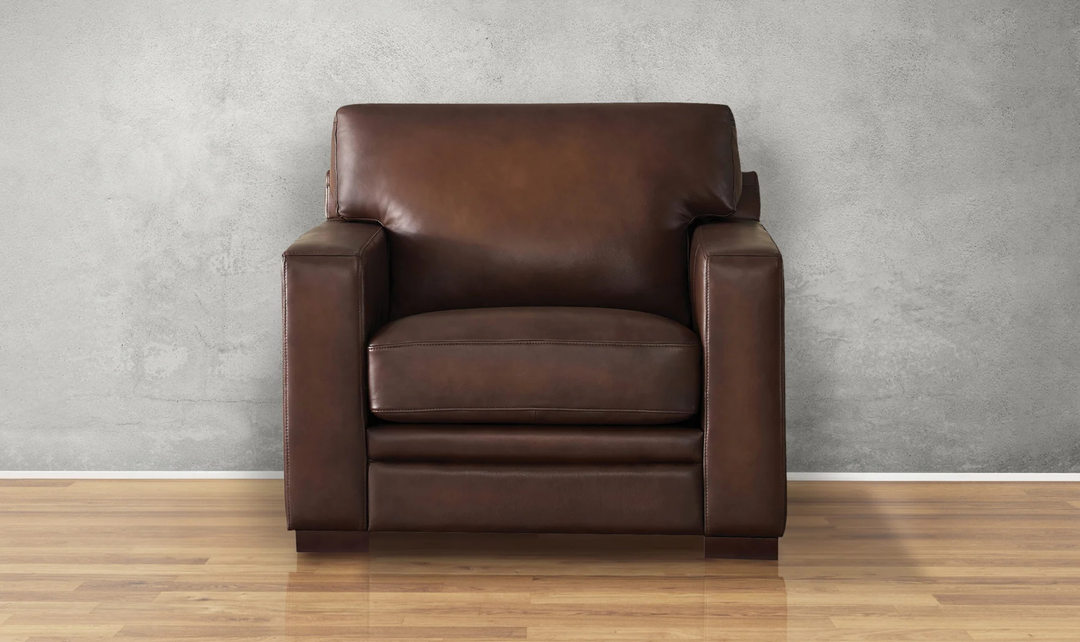 Dillon Waxy Pull-up Leather Chair WIth Track in Brown-Jennifer