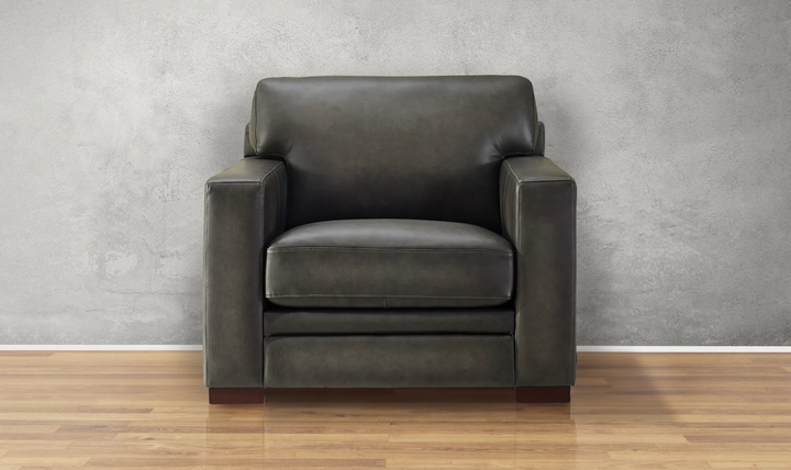 Dillon Waxy Pull-up Leather Chair WIth Track in Brown-Jennifer