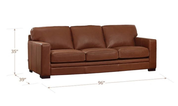 Hydeline Dillon 3-Seater Waxy Pull-up Leather Sofa in Brown-JenniferFurniture