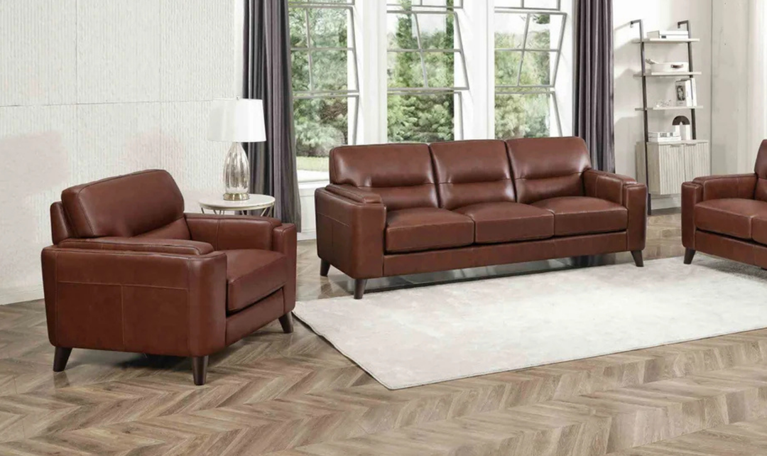 Hydeline Elm Leather Chair with Zip Cover & Removable Seat Cushions-Jenniferfurniture