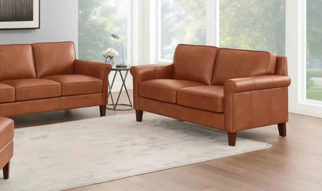 Hydeline Laguna Leather Loveseat With Zip Cover