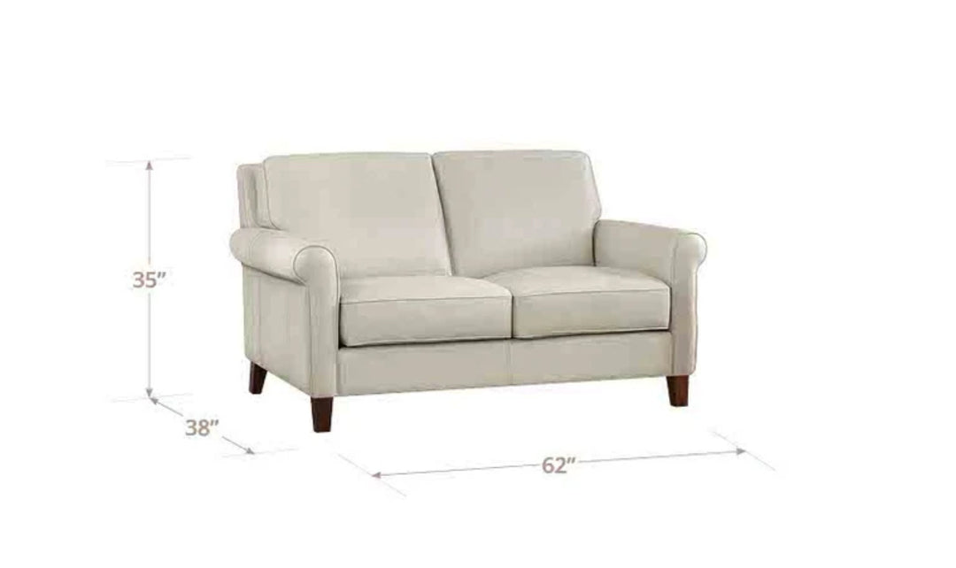 Hydeline Laguna Leather Loveseat With Zip Cover