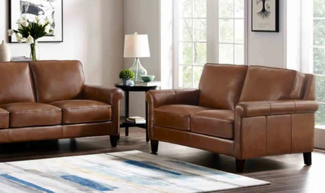 Hydeline Laguna Leather Loveseat With Zip Cover