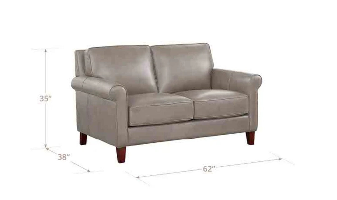 Hydeline Laguna Leather Loveseat With Zip Cover