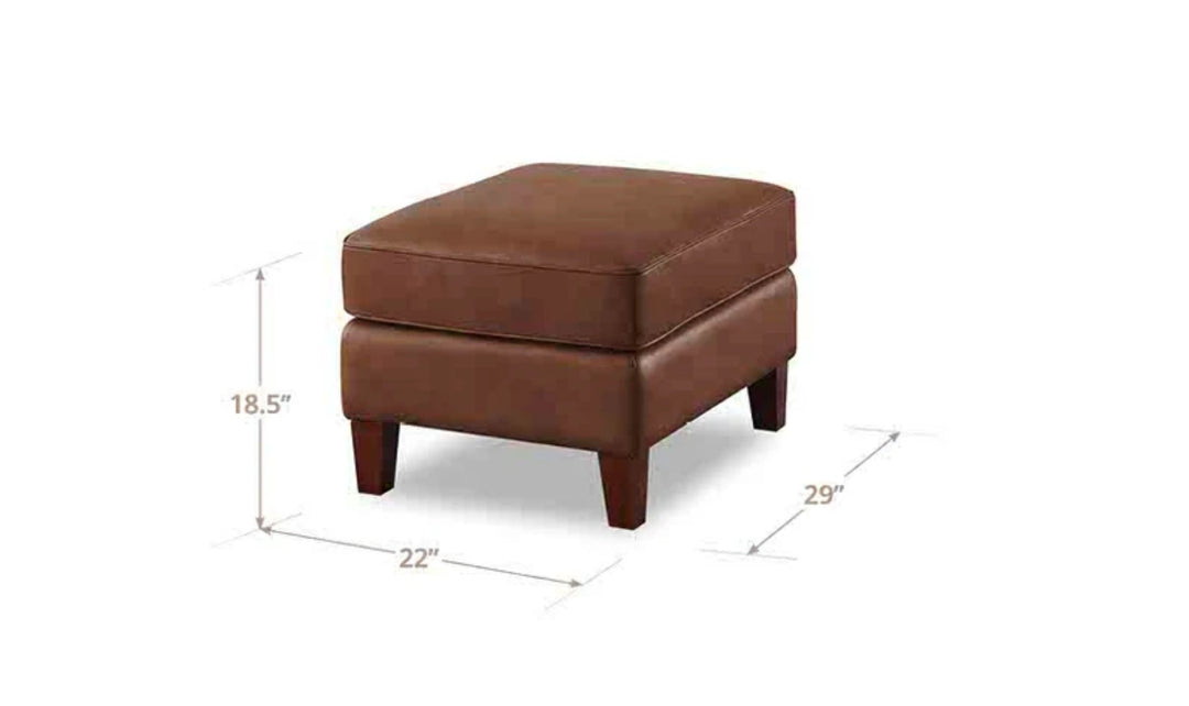 Hydeline Laguna Leather Ottoman With Zip Cover-Jenniferfurniture