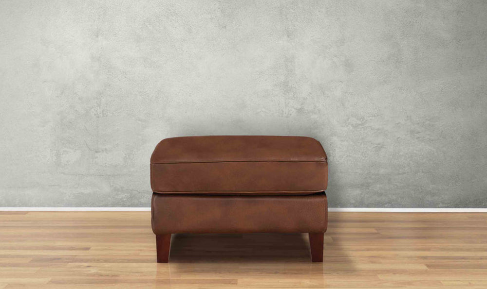 Hydeline Laguna Leather Ottoman With Zip Cover-Jenniferfurniture