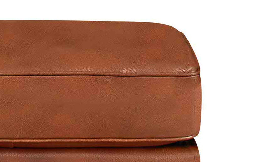 Hydeline Laguna Leather Ottoman With Zip Cover-Jenniferfurniture
