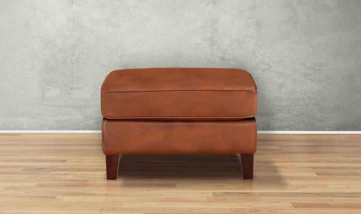 Hydeline Laguna Leather Ottoman With Zip Cover-Jenniferfurniture