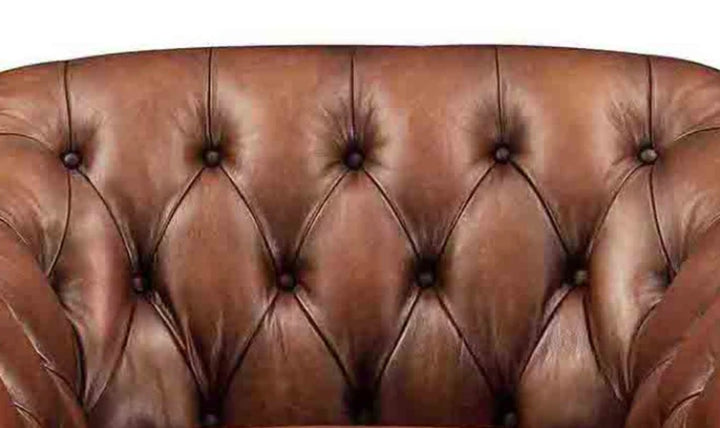 Hydeline Lowell Leather Collection Chair With Hand-Tufted Backrest-Jenniferfurniture