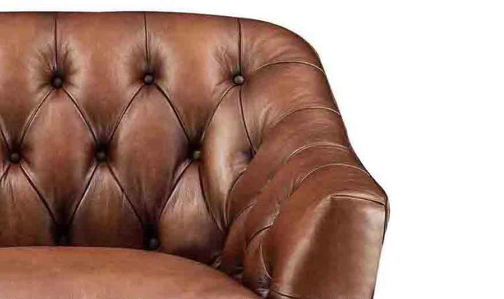 Hydeline Lowell Leather Collection Chair With Hand-Tufted Backrest-Jenniferfurniture
