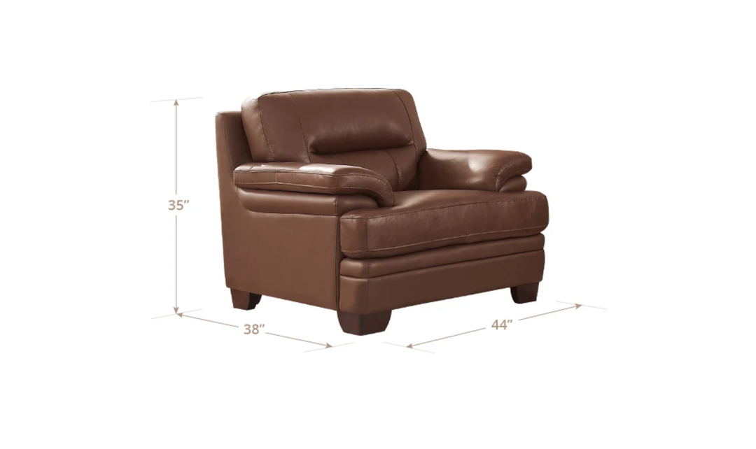 Hydeline Luxor Leather Chair with Cushioned Arms