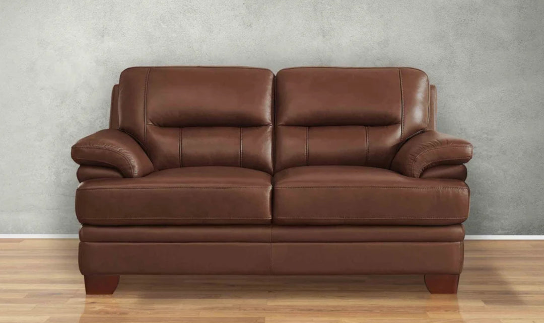 Hydeline Luxor Leather Loveseat With Cushioned Arms