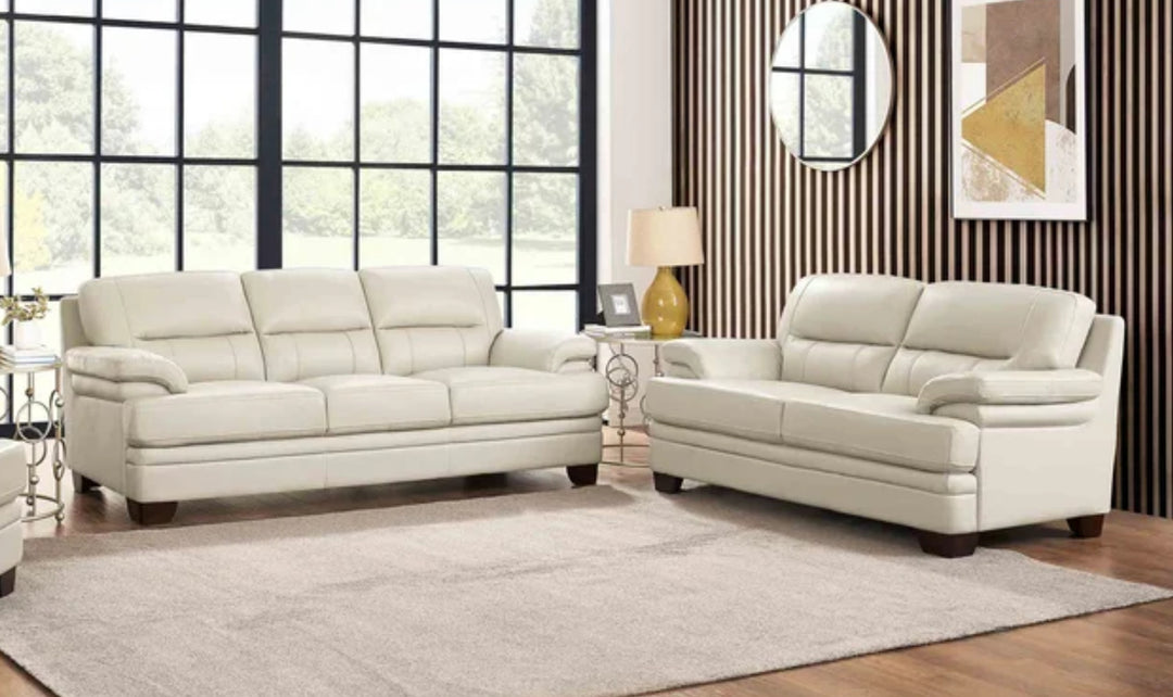 Hydeline Luxor Leather Loveseat With Cushioned Arms