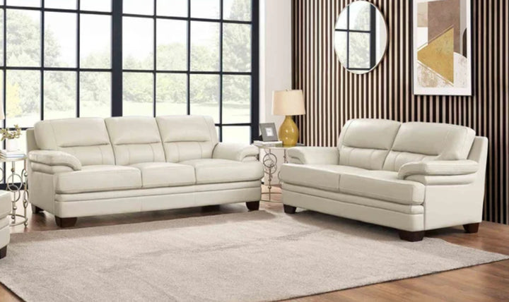 Hydeline Luxor Leather Loveseat With Cushioned Arms