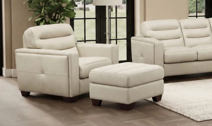 Hydeline Monticello Leather Ottoman