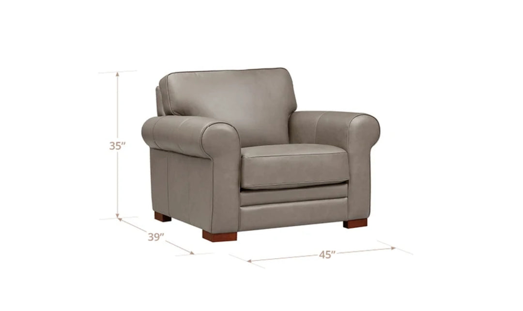 Hydeline Brookfield Leather Chair With Rolled Arms-Jenniferfurniture