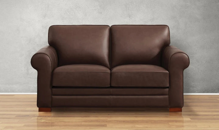 Hydeline Brookfield Leather Loveseat With Rolled Arms