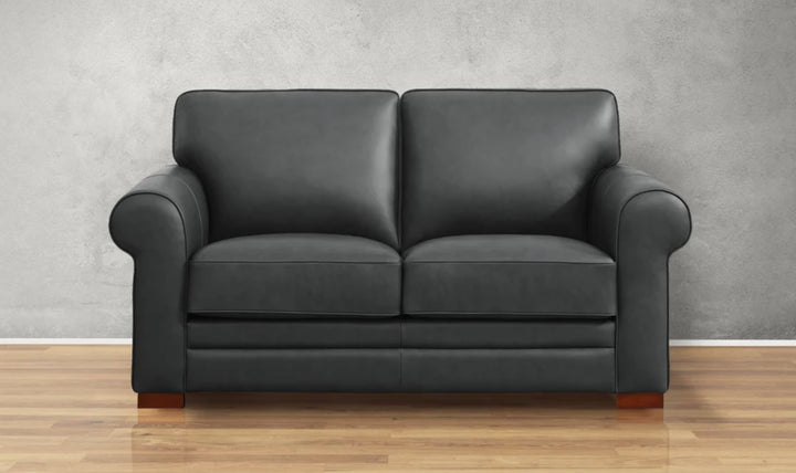 Hydeline Brookfield Leather Loveseat With Rolled Arms