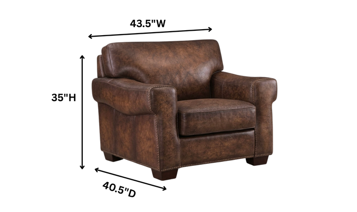 Hydeline Capri Leather Chair With Nailhead Trim-Jennier