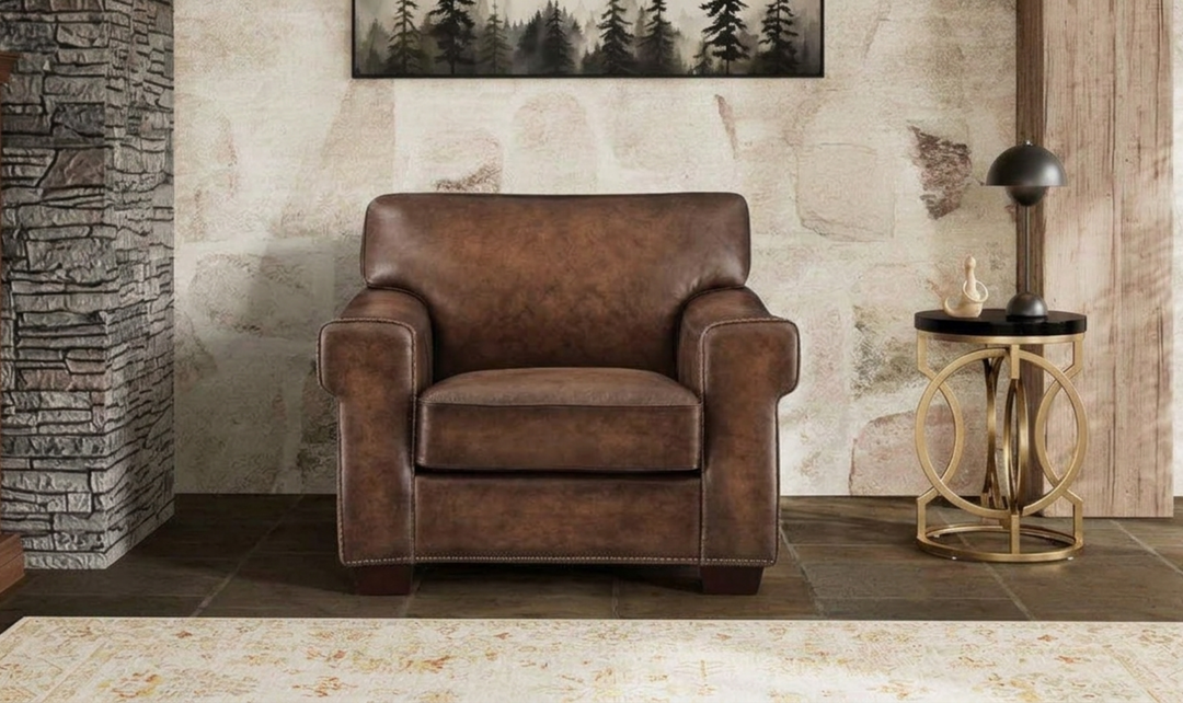 Hydeline Capri Leather Chair With Nailhead Trim