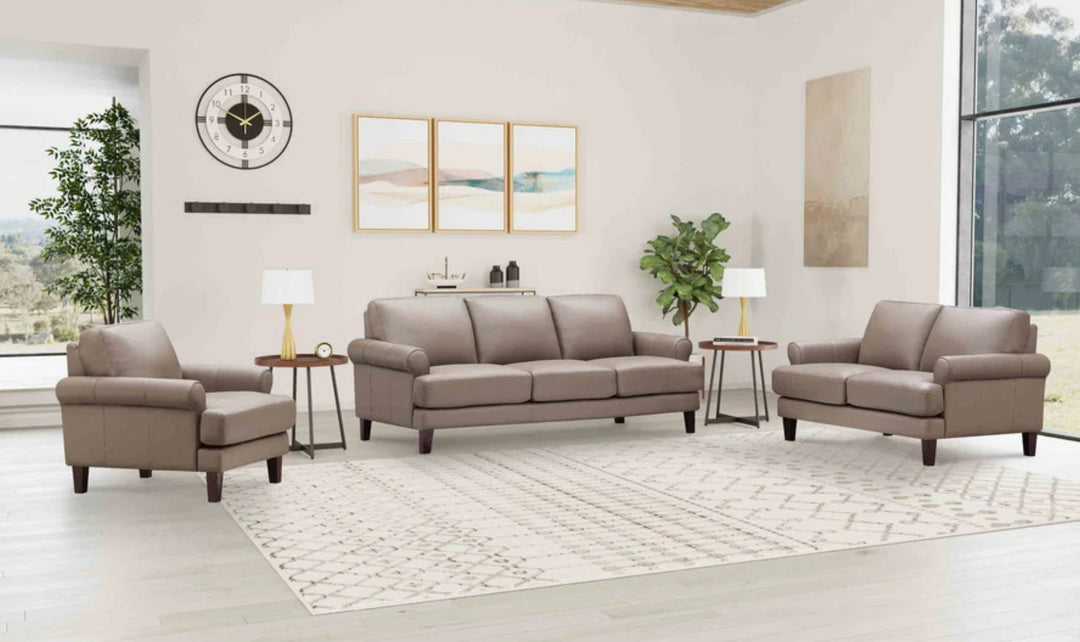 Hydeline Dawn Leather Stationary Living Room Set-JenniferFurniture