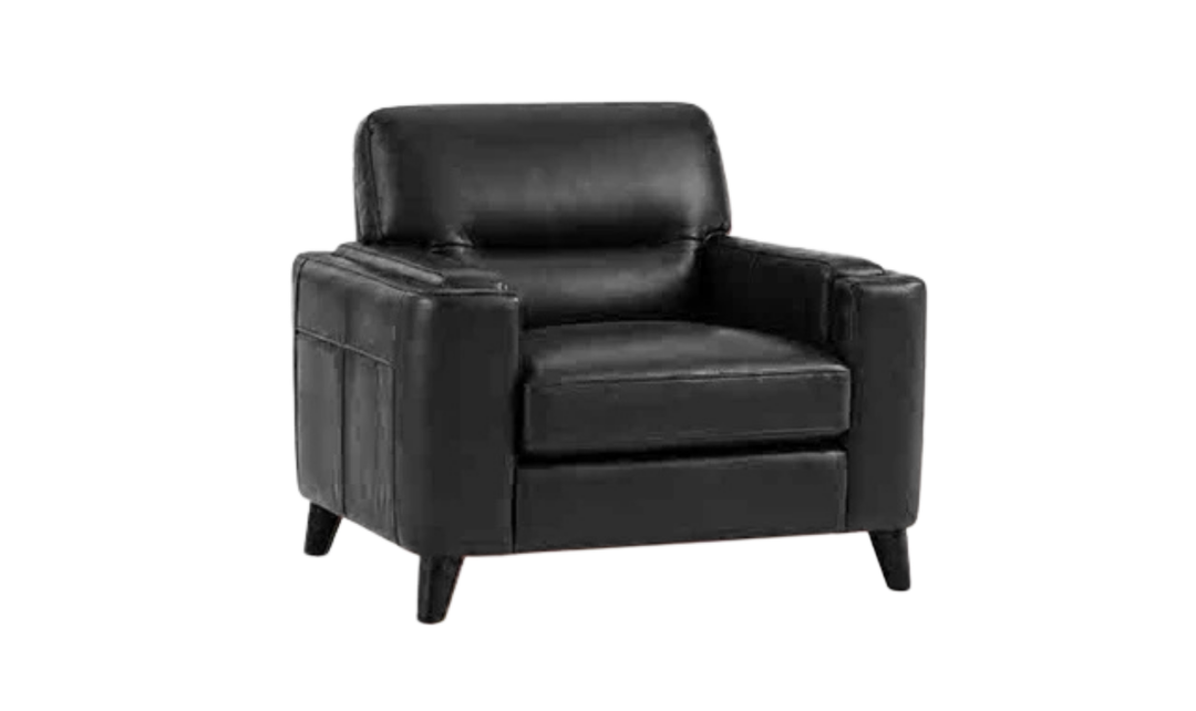 Hydeline Elm Leather Chair with Zip Cover & Removable Seat Cushions-Jenniferfurniture