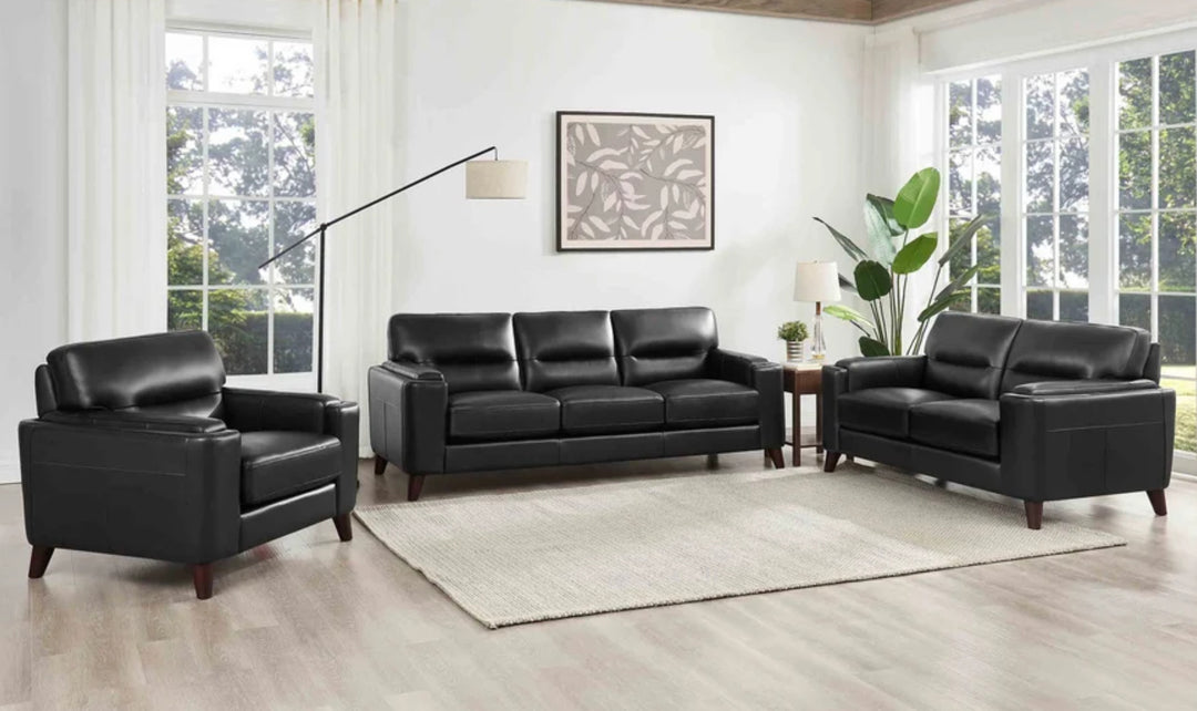 Hydeline Elm Leather Loveseat With Zip Cover-JenniferFurniture
