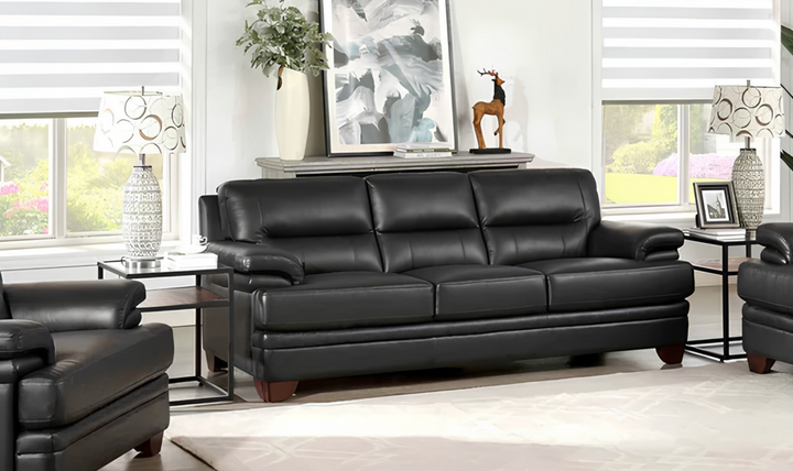 Hydeline Luxor Leather Sofa With Cushioned Arms