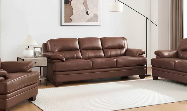 Hydeline Luxor Leather Sofa With Cushioned Arms