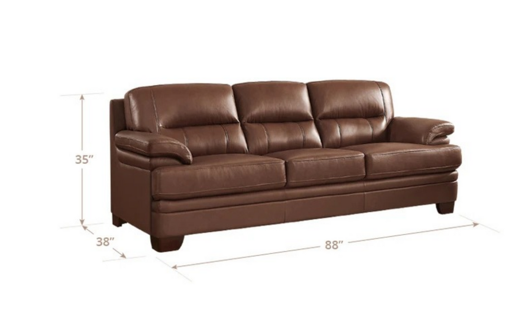 Hydeline Luxor Leather Sofa With Cushioned Arms