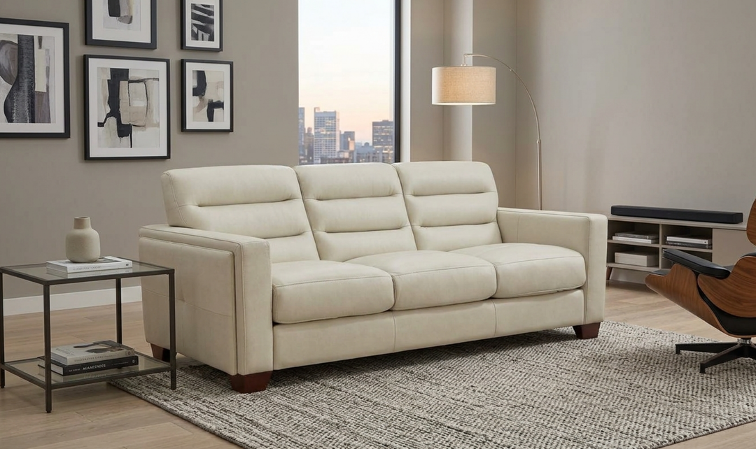 Hydeline Monticello Leather Sofa With Track Arms