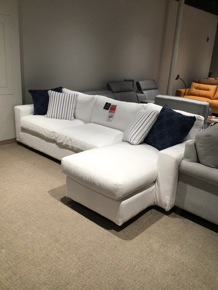 Pristine White L-Shape Sectional Sofa