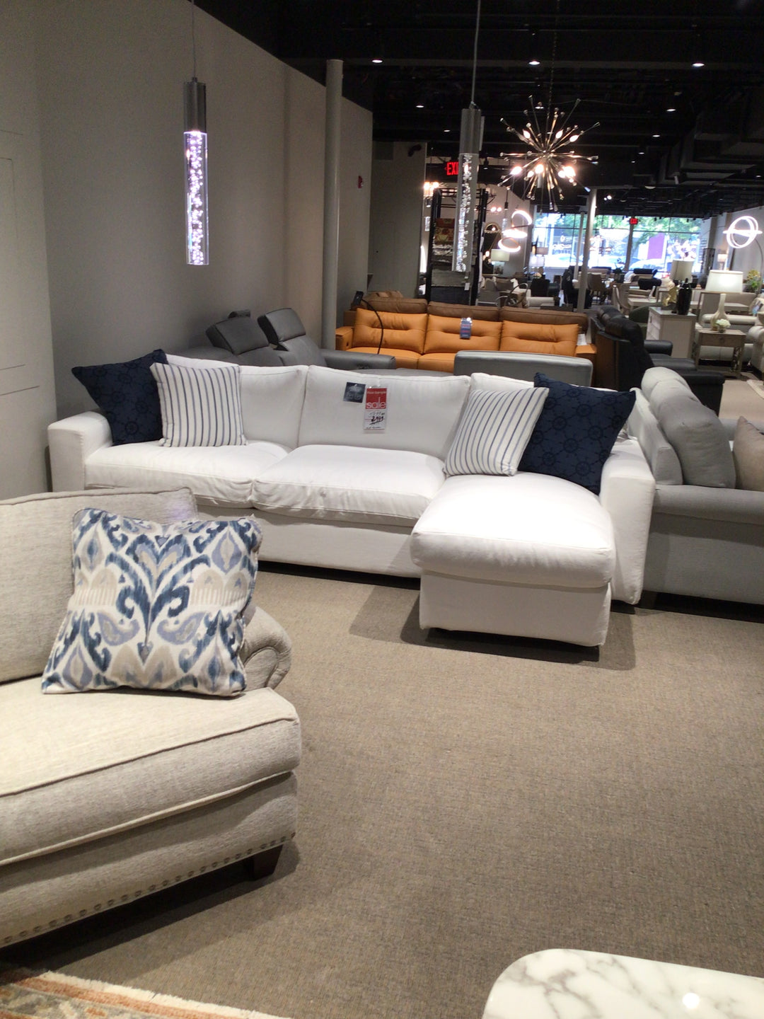 Pristine White L-Shape Sectional Sofa