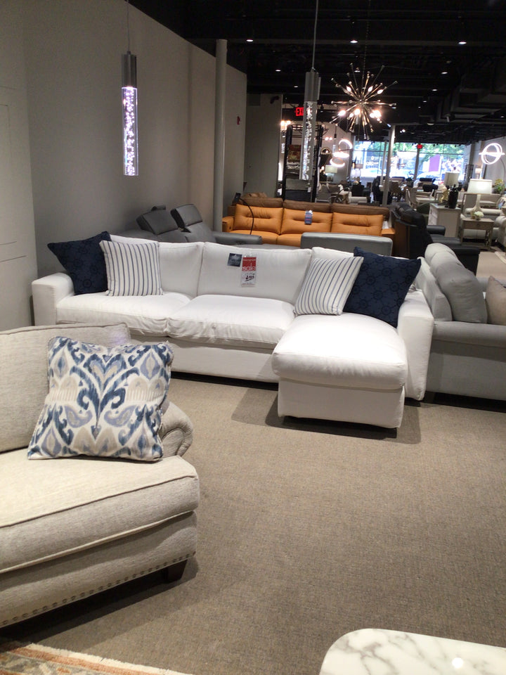 Pristine White L-Shape Sectional Sofa