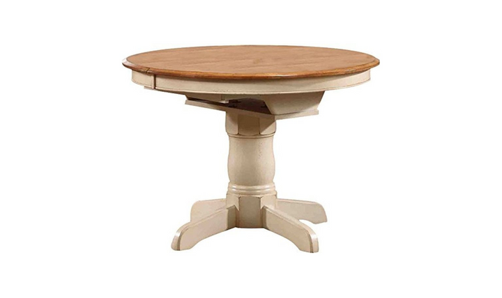 Iconic Furniture Antique Caramel Biscotti 5pc Round Dining Set With Double X-Back Chairs-jennifer furniture