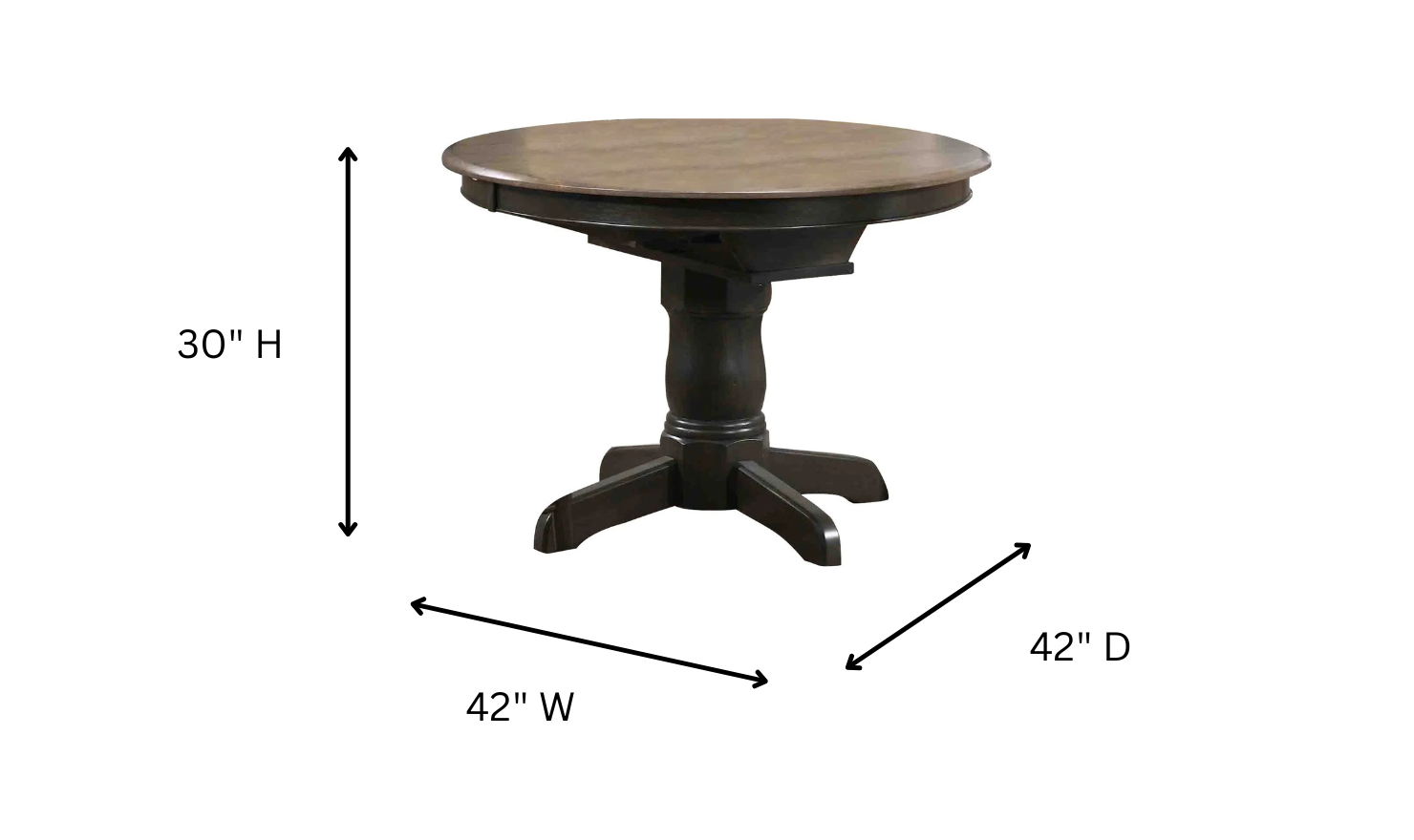 Iconic Furniture Antique Gray Blackstone 5pc Round Dining Set With Double X-Back Chairs-jennifer furniture