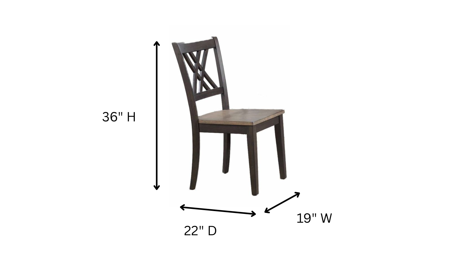 Iconic Furniture Antique Gray Blackstone 5pc Round Dining Set With Double X-Back Chairs-jennifer furniture