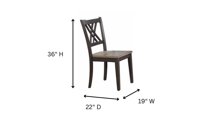 Iconic Furniture Antique Gray Blackstone 5pc Round Dining Set With Double X-Back Chairs-jennifer furniture