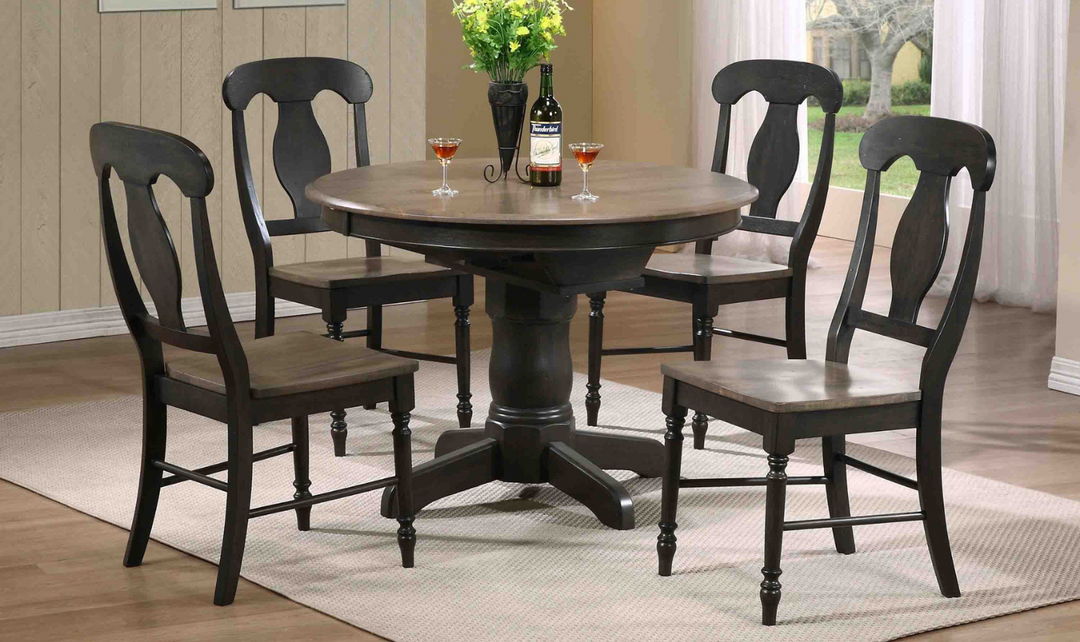 Iconic Furniture Antique Grey Blackstone Napoleon 5pc Round Dining Set-jennifer furniture
