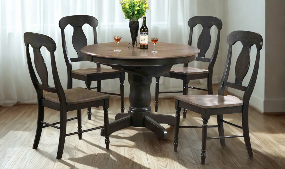 Iconic Furniture Antique Grey Blackstone Napoleon 5pc Round Dining Set-jennifer furniture