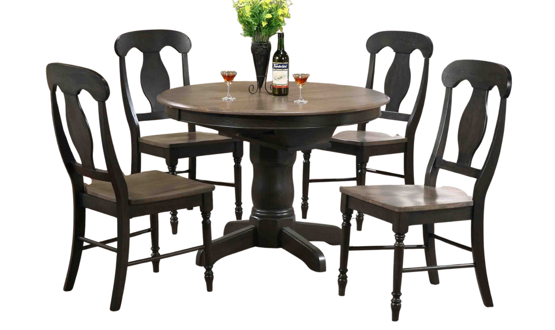 Iconic Furniture Antique Grey Blackstone Napoleon 5pc Round Dining Set-jennifer furniture