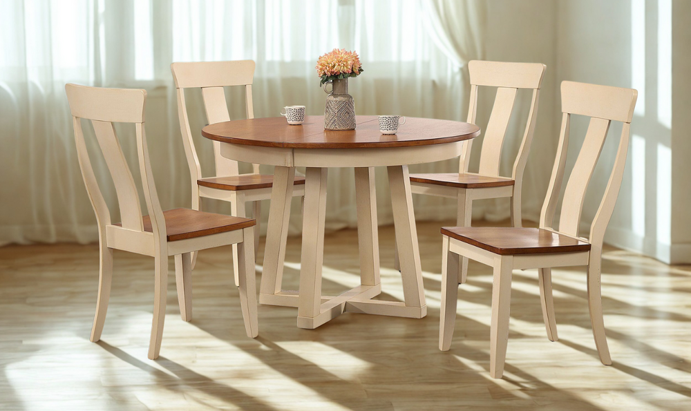 Iconic Furniture Antiqued Caramel Biscotti 5-Piece Dining Set-jennifer furniture