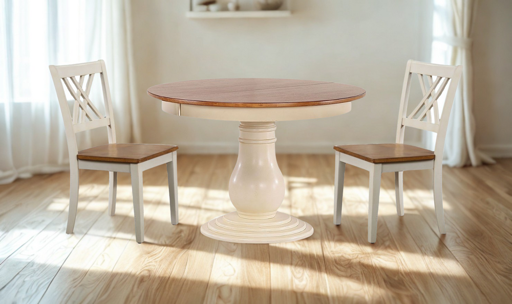 Iconic Furniture Antiqued Caramel Biscotti Double X-Back Bella Dining Set-jennifer furniture