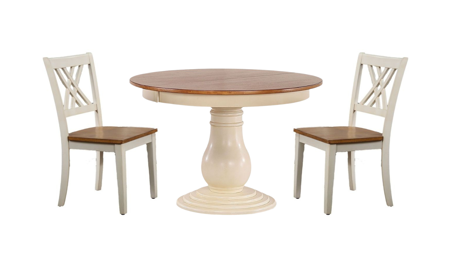 Iconic Furniture Antiqued Caramel Biscotti Double X-Back Bella Dining Set-jennifer furniture
