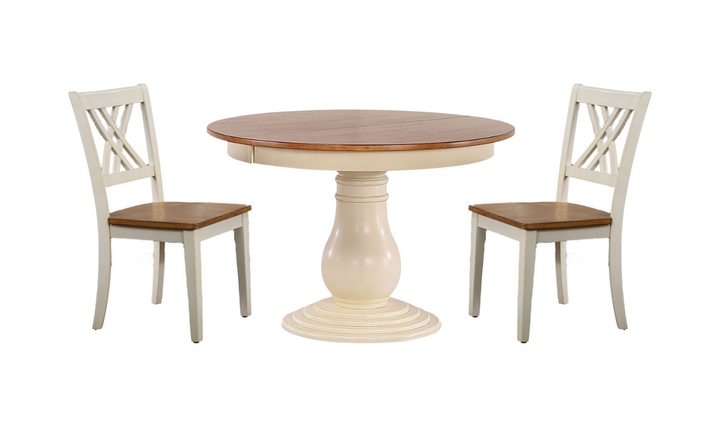 Iconic Furniture Antiqued Caramel Biscotti Double X-Back Bella Dining Set-jennifer furniture