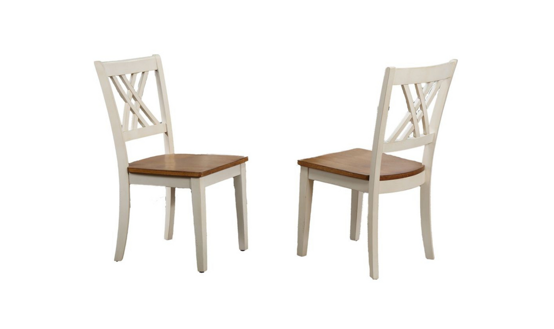 Iconic Furniture Antiqued Caramel Biscotti Double X-Back Bella Dining Set