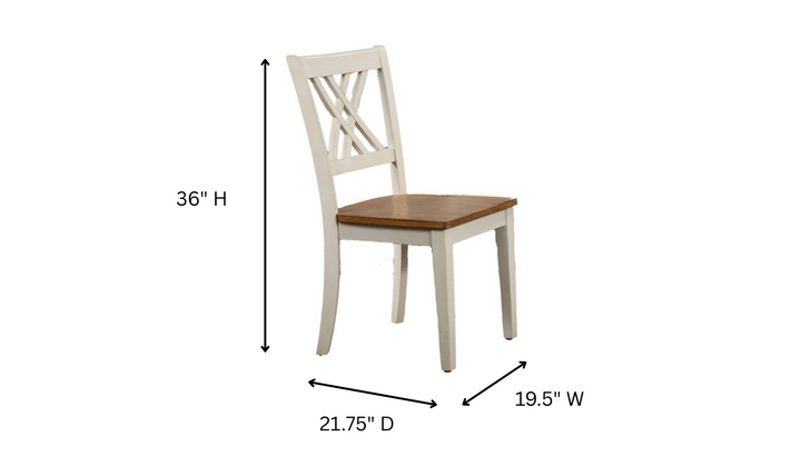 Iconic Furniture Antiqued Caramel Biscotti Double X-Back Bella Dining Set