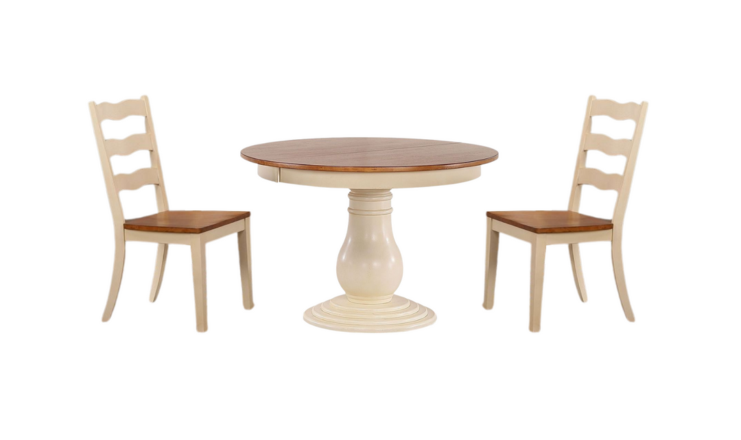Iconic Furniture Antiqued Caramel Biscotti Panel Back 5-Piece Bella Dining Set-jennifer furniture