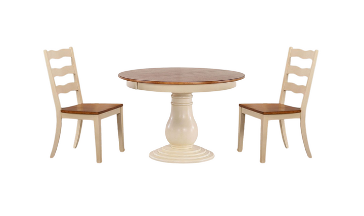 Iconic Furniture Antiqued Caramel Biscotti Panel Back 5-Piece Bella Dining Set-jennifer furniture