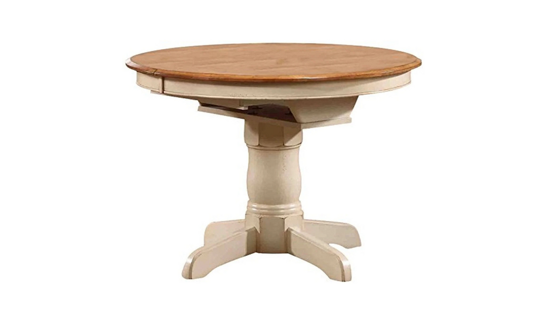 Iconic Furniture Round Antiqued Caramel Biscotti Dining Table Set-jennifer furniture